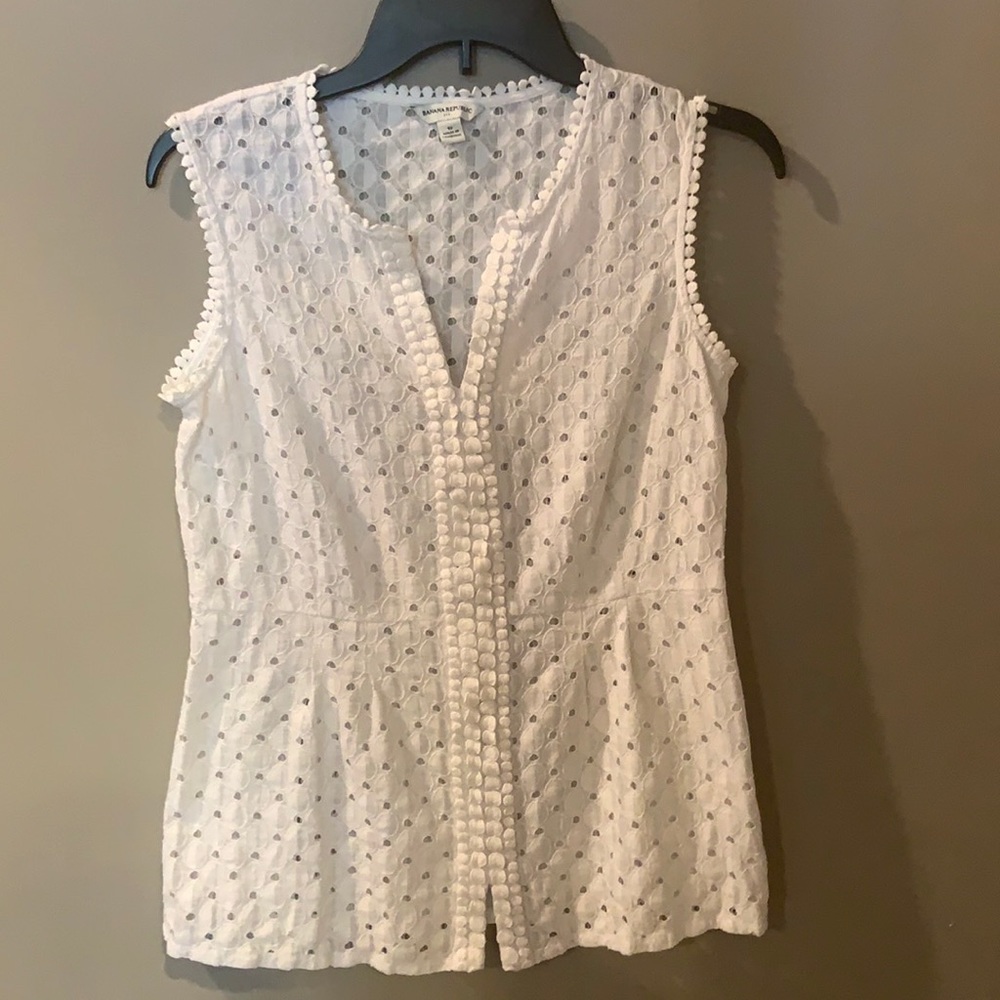 Banana Republic white sleeveless top
